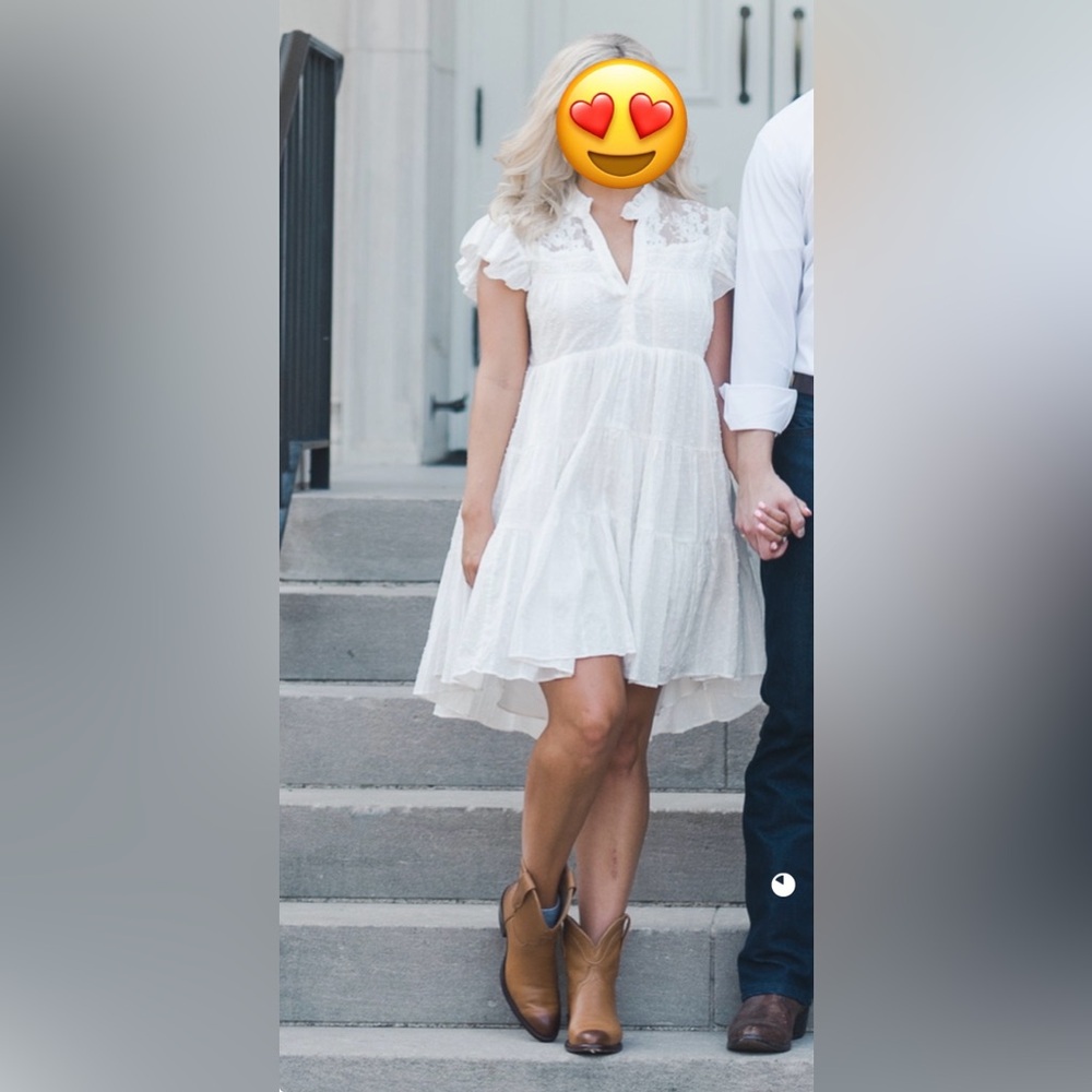Olivaceous White Lace Mini Dress